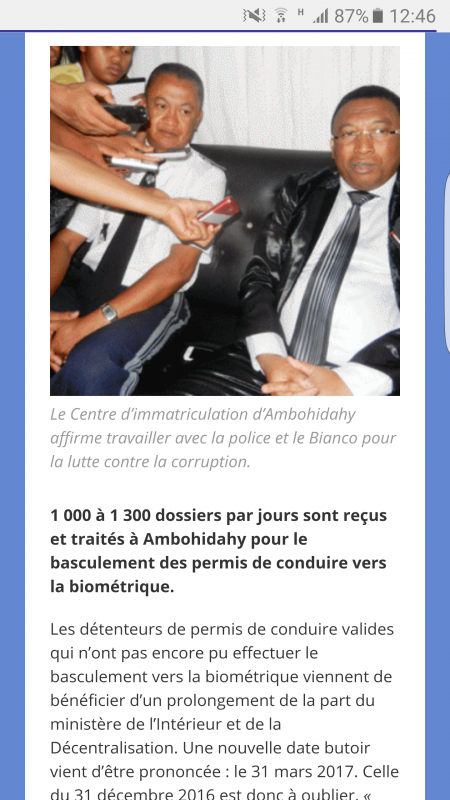 Article : Faire un permis biométrique à Mada, des procédures corruptibles ?